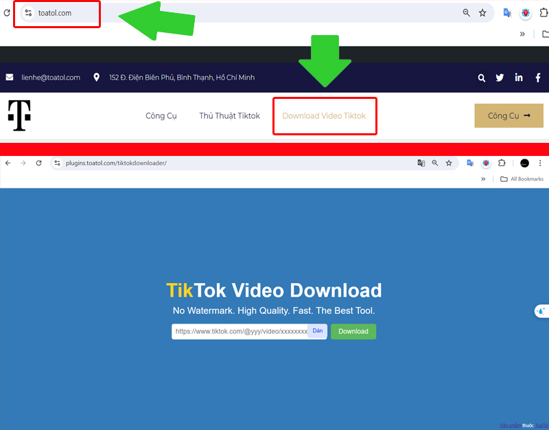 Cách download video Tiktok trên ToaTol