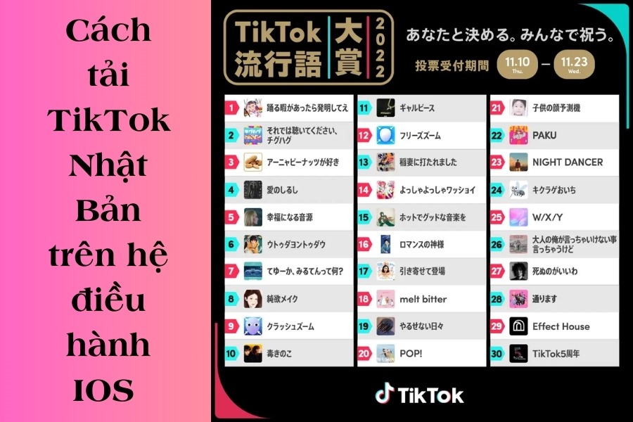 Cách tải TikTok Nhật Bản trên hệ điều hành IOS 